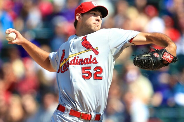 St. Louis Cardinals starting pitcher Michael Wacha throws against the Cincinnati Reds in the fourth inning of a baseball game, Wednesday, April 2, 2014, in Cincinnati. (AP Photo/Al Behrman) St. Louis Cardinals starting pitcher Michael Wacha throws against the Cincinnati Reds in the fourth inning of a baseball game, Wednesday, April 2, 2014, in Cincinnati. (AP Photo/Al Behrman)