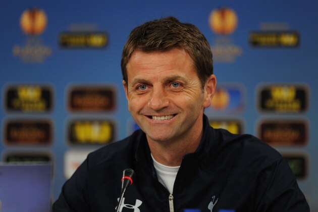 LISBON, PORTUGAL - MARCH 19:  Manager Tim Sherwood of Tottenham Hotspur attends a press conference on the eve of their UEFA Europa League round of 16 second leg match against Benfica at Estadio da Luz on March 19, 2014 in Lisbon, Portugal.  (Photo by Steve Bardens/Getty Images)