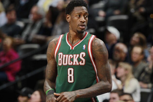 Milwaukee Bucks center Larry Sanders takes court against the Denver Nuggets in the fourth quarter of the Nuggets' 110-100 victory in an NBA basketball game in Denver on Wednesday, Feb. 5, 2014. (AP Photo/David Zalubowski) Milwaukee Bucks center Larry Sanders takes court against the Denver Nuggets in the fourth quarter of the Nuggets' 110-100 victory in an NBA basketball game in Denver on Wednesday, Feb. 5, 2014. (AP Photo/David Zalubowski)