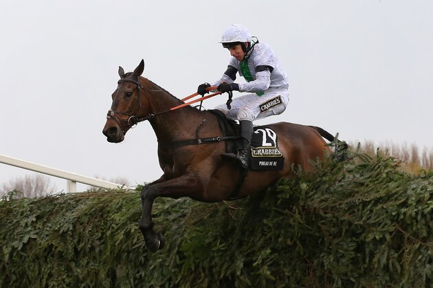 LIVERPOOL, ENGLAND - APRIL 05:  Pineau De Re ridden by Leighton Aspell clears the last fence on their way to victory in the Crabbie's Grand National Steeple Chase at Aintree Racecourse on April 5, 2014 in Liverpool, England.  (Photo by Alex Livesey/Getty Images)