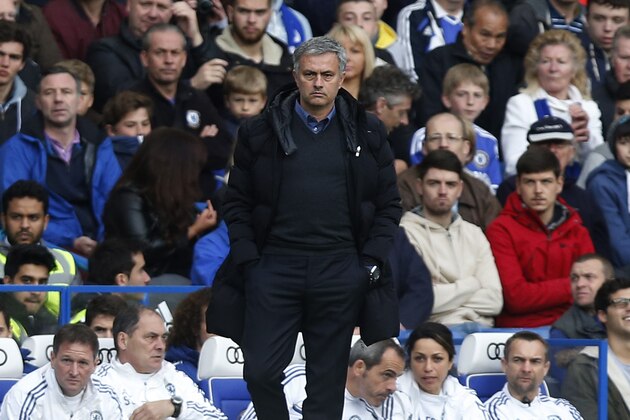 Chelsea's manager Jose Mourinho watches his team play against Stoke City during their English Premier League soccer match at Stamford Bridge, London, Saturday, April 5, 2014. (AP Photo/Sang Tan) Chelsea's manager Jose Mourinho watches his team play against Stoke City during their English Premier League soccer match at Stamford Bridge, London, Saturday, April 5, 2014. (AP Photo/Sang Tan)