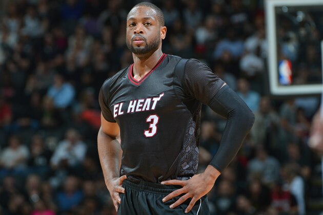 SAN ANTONIO, TX - MARCH 6: Dwyane Wade #3 of the Miami Heat during a game against the San Antonio Spurs at the AT&T Center March 6, 2014 in San Antonio, Texas. NOTE TO USER: User expressly acknowledges and agrees that, by downloading and or using this photograph, User is consenting to the terms and conditions of the Getty Images License Agreement. Mandatory Copyright Notice: Copyright 2014 NBAE (Photo by Jesse D. Garrabrant/NBAE via Getty Images)