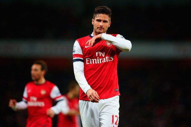 LONDON, ENGLAND - MARCH 25:  Olivier Giroud of Arsenal looks on during the Barclays Premier League match between Arsenal and Swansea City at Emirates Stadium on March 25, 2014 in London, England.  (Photo by Julian Finney/Getty Images)