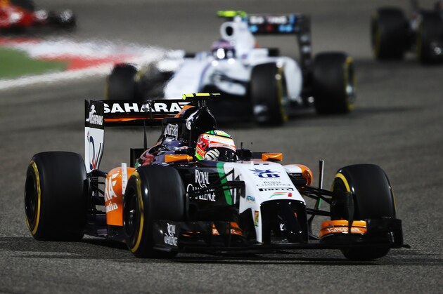 SAKHIR, BAHRAIN - APRIL 06:  Sergio Perez of Mexico and Force India drives during the Bahrain Formula One Grand Prix at the Bahrain International Circuit on April 6, 2014 in Sakhir, Bahrain.  (Photo by Mark Thompson/Getty Images)
