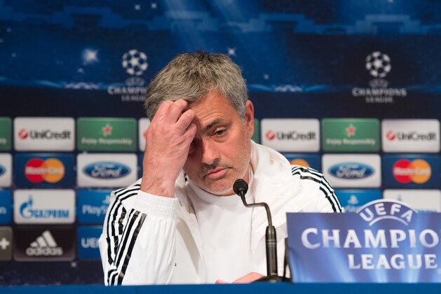 PARIS, FRANCE - APRIL 01: Chelsea's Portuguese manager Jose Mourinho speaks to the media during a press conference on the eve of the UEFA Champions League match between Paris Saint-Germain FC and Chelsea FC at Parc des Princes stadium on April 1, 2014 in Paris, France. (Photo by Dominique Charriau/Getty Images) PARIS, FRANCE - APRIL 01: Chelsea's Portuguese manager Jose Mourinho speaks to the media during a press conference on the eve of the UEFA Champions League match between Paris Saint-Germain FC and Chelsea FC at Parc des Princes stadium on April 1, 2014 in Paris, France. (Photo by Dominique Charriau/Getty Images)