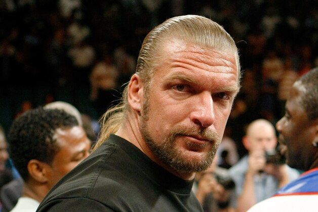 LAS VEGAS - SEPTEMBER 19: WWE wrestler Triple H poses in the ring after Floyd Mayweather Jr. defeated Juan Manuel Marquez in a unanimous decision at the MGM Grand Garden Arena September 19, 2009 in Las Vegas, Nevada. (Photo by Ethan Miller/Getty Images) LAS VEGAS - SEPTEMBER 19: WWE wrestler Triple H poses in the ring after Floyd Mayweather Jr. defeated Juan Manuel Marquez in a unanimous decision at the MGM Grand Garden Arena September 19, 2009 in Las Vegas, Nevada. (Photo by Ethan Miller/Getty Images)