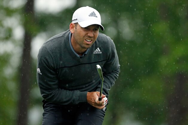 HUMBLE, TX - APRIL 06:  Sergio Garcia of Spain watches his tee shot on the ninth hole during the final round of the Shell Houston Open at the Golf Club of Houston on April 6, 2014 in Humble, Texas.  (Photo by Scott Halleran/Getty Images)