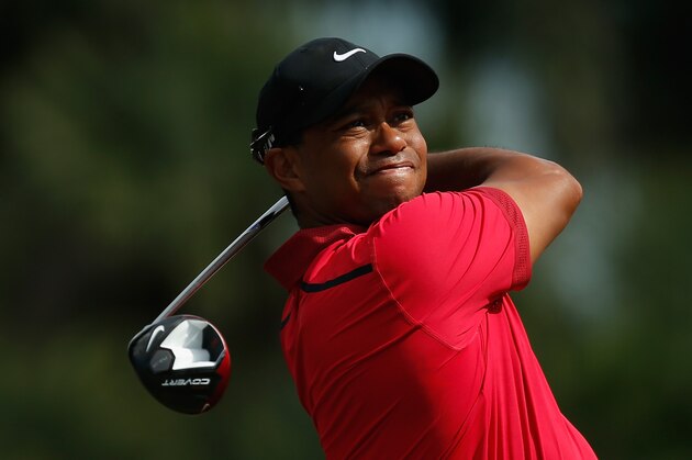 DORAL, FL - MARCH 09: Tiger Woods hits his tee shot on the seventh hole during the final round of the World Golf Championships-Cadillac Championship at Trump National Doral on March 9, 2014 in Doral, Florida. (Photo by Chris Trotman/Getty Images) DORAL, FL - MARCH 09: Tiger Woods hits his tee shot on the seventh hole during the final round of the World Golf Championships-Cadillac Championship at Trump National Doral on March 9, 2014 in Doral, Florida. (Photo by Chris Trotman/Getty Images)