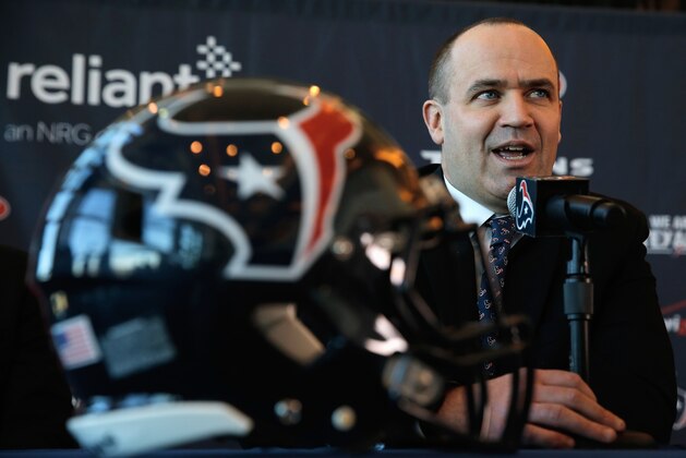 HOUSTON, TX - JANUARY 03:  Bill O'Brien speaks to the media after being introduced as the new head coach of the Houston Texans at a press conference at Reliant Stadium on January 3, 2014 in Houston, Texas.  (Photo by Scott Halleran/Getty Images)