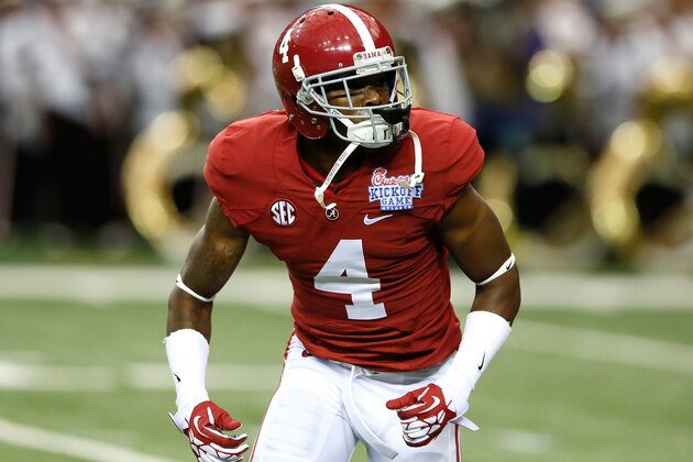ATLANTA, GA - AUGUST 31: Eddie Jackson #4 of the Alabama Crimson Tide against the Virginia Tech Hokies at Georgia Dome on August 31, 2013 in Atlanta, Georgia. (Photo by Kevin C. Cox/Getty Images) ATLANTA, GA - AUGUST 31: Eddie Jackson #4 of the Alabama Crimson Tide against the Virginia Tech Hokies at Georgia Dome on August 31, 2013 in Atlanta, Georgia. (Photo by Kevin C. Cox/Getty Images)