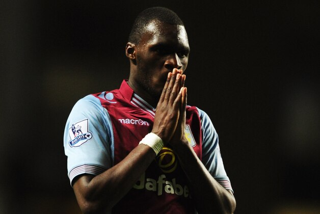 BIRMINGHAM, ENGLAND - MARCH 15:  Christian Benteke of Aston Villa reacts during the Barclays Premier League match between Aston Villa and Chelsea at Villa Park on March 15, 2014 in Birmingham, England.  (Photo by Chris Brunskill/Getty Images)