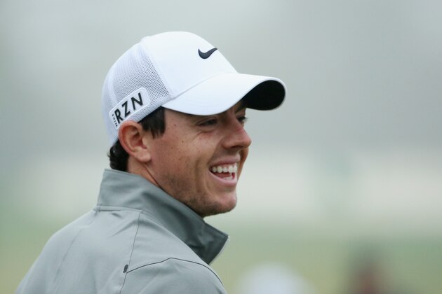 AUGUSTA, GA - APRIL 07:  Rory McIlroy of Northern Ireland smiles during a practice round prior to the start of the 2014 Masters Tournament at Augusta National Golf Club on April 7, 2014 in Augusta, Georgia.  (Photo by Andrew Redington/Getty Images)