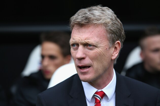 NEWCASTLE UPON TYNE, ENGLAND - APRIL 05:  David Moyes manager of Manchester United looks on during the Barclays Premier League match between Newcastle United and Manchester United  at St James' Park on April 5, 2014 in Newcastle upon Tyne, England.  (Photo by Jan Kruger/Getty Images)