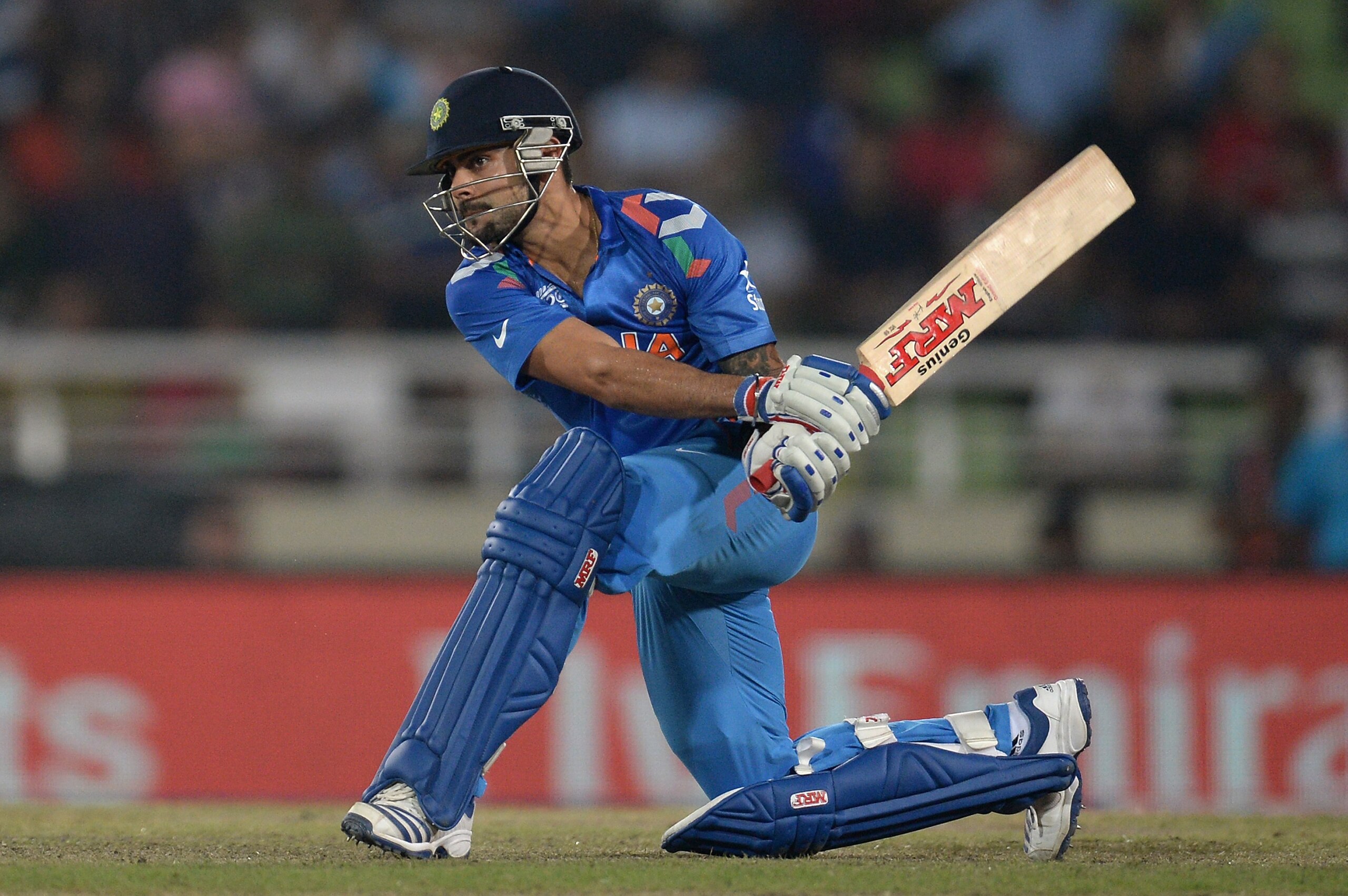 DHAKA, BANGLADESH - APRIL 04:  Virat Kohli of India bats during the ICC World Twenty20 Bangladesh 2014 semi final between India and South Africa at Sher-e-Bangla Mirpur Stadium on April 4, 2014 in Dhaka, Bangladesh.  (Photo by Gareth Copley/Getty Images)