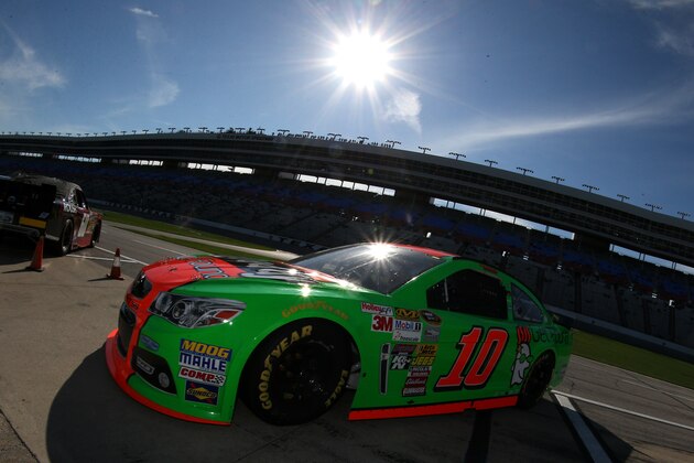 FORT WORTH, TX - APRIL 04:  Danica Patrick, driver of the #10 GoDaddy.com/Get Found Chevrolet, practices for the NASCAR Sprint Cup Series Duck Commander 500 at Texas Motor Speedway on April 4, 2014 in Fort Worth, Texas.  (Photo by Chris Graythen/Getty Images for Texas Motor Speedway)