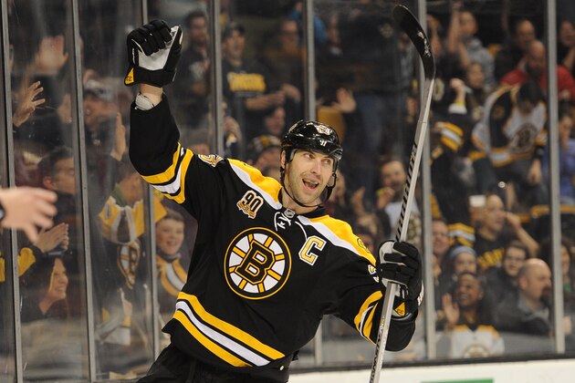 BOSTON, MA - MARCH 13: Zdeno Chara #33 of the Boston Bruins celebrates a goal against the Phoenix Coyotes at the TD Garden on March 13, 2014 in Boston, Massachusetts. (Photo by Brian Babineau/NHLI via Getty Images) BOSTON, MA - MARCH 13: Zdeno Chara #33 of the Boston Bruins celebrates a goal against the Phoenix Coyotes at the TD Garden on March 13, 2014 in Boston, Massachusetts. (Photo by Brian Babineau/NHLI via Getty Images)