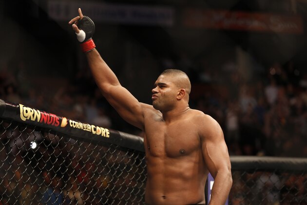 Alistair Overeem is seen before his fight against Travis Browne in their UFC on Fox Sports 1 mixed martial arts heavyweight bout in Boston, Saturday, August 17,2013.  Browne won via first round TKO. (AP Photo/Gregory Payan)