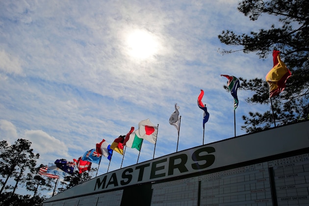 AUGUSTA, GA - APRIL 08:  A leaderboard is seen during a practice round prior to the start of the 2014 Masters Tournament at Augusta National Golf Club on April 8, 2014 in Augusta, Georgia.  (Photo by Rob Carr/Getty Images)