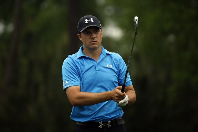 HUMBLE, TX - APRIL 03:  Jordan Spieth of the United States watches his tee shot on the ninth hole during round one of the Shell Houston Open at the Golf Club of Houston on April 3, 2014 in Humble, Texas.  (Photo by Scott Halleran/Getty Images)