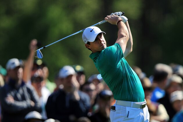 AUGUSTA, GA - APRIL 09:  Rory McIlroy of Northern Ireland hits a shot during a practice round prior to the start of the 2014 Masters Tournament at Augusta National Golf Club on April 9, 2014 in Augusta, Georgia.  (Photo by David Cannon/Getty Images)