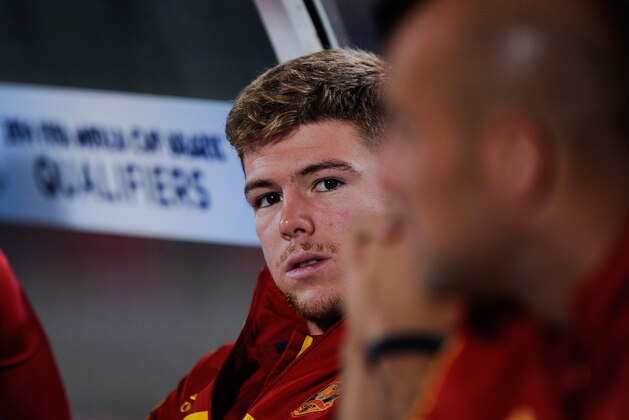 PALMA DE MALLORCA, SPAIN - OCTOBER 11:  Alberto Moreno of Spain looks on prior to the FIFA 2014 World Cup Qualifier match between Spain and Belarus at Iberostars Stadium on October 11, 2013 in Palma de Mallorca, Spain.  (Photo by David Ramos/Getty Images)
