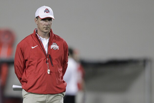 Ohio State head coach Urban Meyer watches his team during their Spring NCAA college football practice Tuesday, March 4, 2014, in Columbus, Ohio. (AP Photo/Jay LaPrete) Ohio State head coach Urban Meyer watches his team during their Spring NCAA college football practice Tuesday, March 4, 2014, in Columbus, Ohio. (AP Photo/Jay LaPrete)