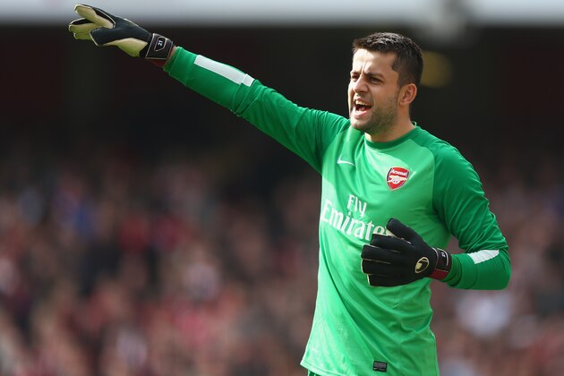 LONDON, ENGLAND - MARCH 08:  Lukasz Fabianski of Arsenal in action during the FA Cup Quarter-Final match between Arsenal and Everton at Emirates Stadium on March 8, 2014 in London, England.  (Photo by Paul Gilham/Getty Images)