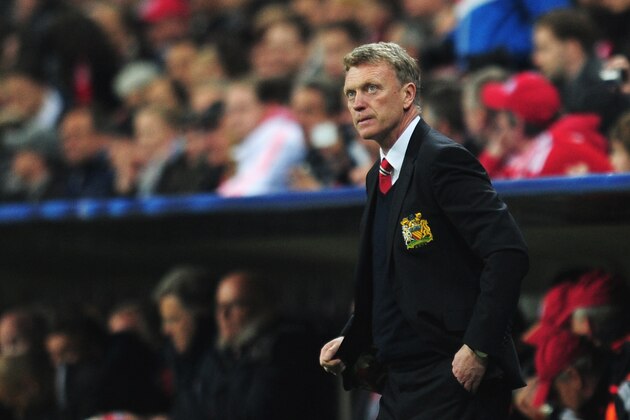 MUNICH, GERMANY - APRIL 09:  David Moyes, manager of Manchester United looks on during the UEFA Champions League Quarter Final second leg match between FC Bayern Muenchen and Manchester United at Allianz Arena on April 9, 2014 in Munich, Germany.  (Photo by Shaun Botterill/Getty Images)