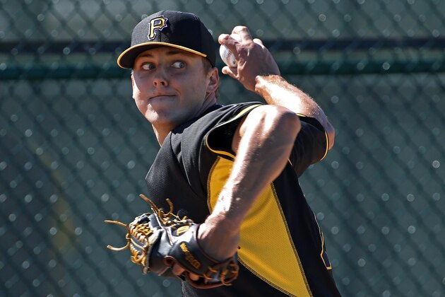 Pittsburgh Pirates pitcher Jameson Taillon throws a bullpen session during the baseball team's spring training workout in Bradenton, Fla., Thursday, Feb. 20, 2014. (AP Photo/Gene J. Puskar) Pittsburgh Pirates pitcher Jameson Taillon throws a bullpen session during the baseball team's spring training workout in Bradenton, Fla., Thursday, Feb. 20, 2014. (AP Photo/Gene J. Puskar)
