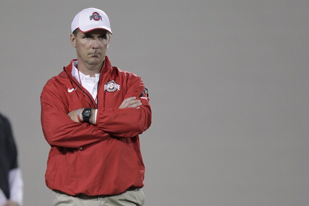 Ohio State head coach Urban Meyer watches his team during their Spring NCAA college football practice Tuesday, March 4, 2014, in Columbus, Ohio. (AP Photo/Jay LaPrete) Ohio State head coach Urban Meyer watches his team during their Spring NCAA college football practice Tuesday, March 4, 2014, in Columbus, Ohio. (AP Photo/Jay LaPrete)