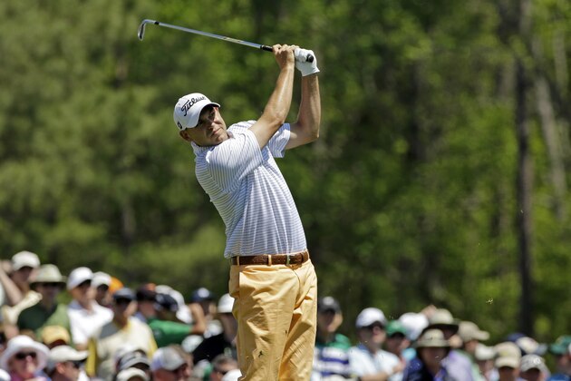 Bill Haas tees off on the 12th hole during the first round of the Masters golf tournament Thursday, April 10, 2014, in Augusta, Ga. (AP Photo/David J. Phillip)