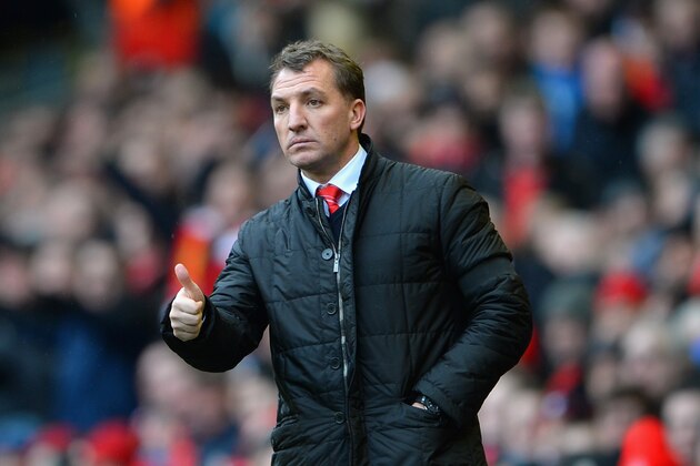 LIVERPOOL, ENGLAND - FEBRUARY 08:  Liverpool Manager Brendan Rodgers gives a thumbs up during the Barclays Premier League match between Liverpool and Arsenal at Anfield on February 8, 2014 in Liverpool, England.  (Photo by Michael Regan/Getty Images)