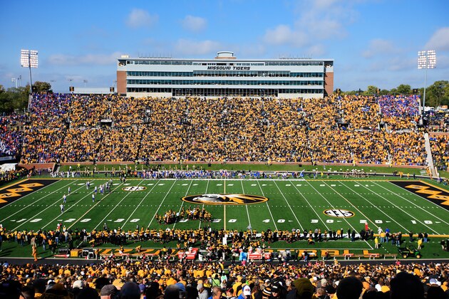 COLUMBIA, MO - OCTOBER 19:  A general view of Faurot Field/Memorial Stadium during the game between the Florida Gators and the Missouri Tigers on October 19, 2013 in Columbia, Missouri.  (Photo by Jamie Squire/Getty Images)