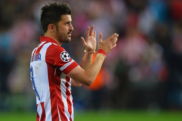 MADRID, SPAIN - APRIL 09: David Villa of Club Atletico de Madrid applauds the fans after victory during the UEFA Champions League Quarter Final second leg match between Club Atletico de Madrid and FC Barcelona at Vicente Calderon Stadium on April 9, 2014 in Madrid, Spain. (Photo by Laurence Griffiths/Getty Images) MADRID, SPAIN - APRIL 09: David Villa of Club Atletico de Madrid applauds the fans after victory during the UEFA Champions League Quarter Final second leg match between Club Atletico de Madrid and FC Barcelona at Vicente Calderon Stadium on April 9, 2014 in Madrid, Spain. (Photo by Laurence Griffiths/Getty Images)