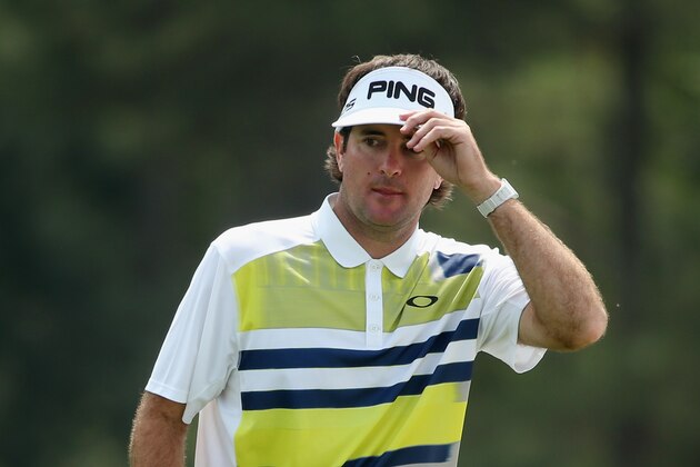 AUGUSTA, GA - APRIL 11:  Bubba Watson of the United States gestures on the 18th green during the second round of the 2014 Masters Tournament at Augusta National Golf Club on April 11, 2014 in Augusta, Georgia.  (Photo by Andrew Redington/Getty Images)