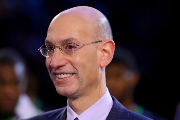 NEW ORLEANS, LA - FEBRUARY 16:  NBA Commissioner Adam Silver talks after the 2014 NBA All-Star game at the Smoothie King Center on February 16, 2014 in New Orleans, Louisiana. NOTE TO USER: User expressly acknowledges and agrees that, by downloading and or using this photograph, User is consenting to the terms and conditions of the Getty Images License Agreement.  (Photo by Ronald Martinez/Getty Images)