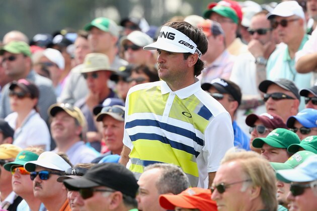 AUGUSTA, GA - APRIL 11:  Bubba Watson of the United States chips onto the 18th green during the second round of the 2014 Masters Tournament at Augusta National Golf Club on April 11, 2014 in Augusta, Georgia.  (Photo by Andrew Redington/Getty Images)