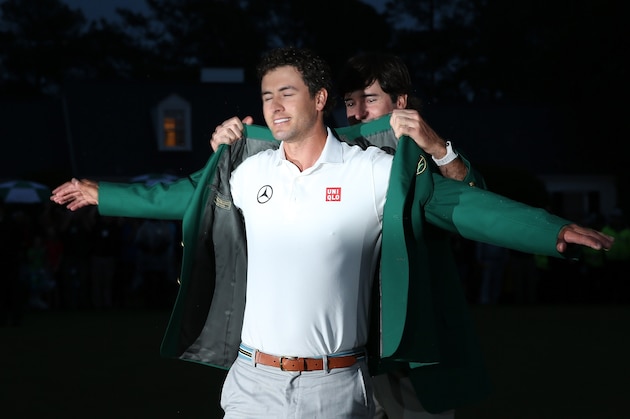AUGUSTA, GA - APRIL 14:  Adam Scott of Australia with the Green Jacket after winning the Masters during the final round of the 2013 Masters at the Augusta National Golf Club on April 14, 2013 in Augusta, Georgia.  (Photo by Ross Kinnaird/Getty Images)