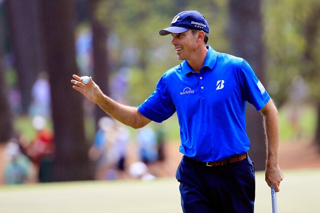 AUGUSTA, GA - APRIL 12:  Matt Kuchar of the United States waves after making a putt for birdie on the third hole during the third round of the 2014 Masters Tournament at Augusta National Golf Club on April 12, 2014 in Augusta, Georgia.  (Photo by Rob Carr/Getty Images)