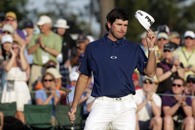 Bubba Watson tips his cap after putting on the 18th green during the third round of the Masters golf tournament Saturday, April 12, 2014, in Augusta, Ga. (AP Photo/Charlie Riedel) Bubba Watson tips his cap after putting on the 18th green during the third round of the Masters golf tournament Saturday, April 12, 2014, in Augusta, Ga. (AP Photo/Charlie Riedel)