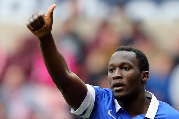 Everton's Romelu Lukaku during their English Premier League soccer match against Sunderland at the Stadium of Light, Sunderland, England, Saturday, April 12, 2014. (AP Photo/Scott Heppell)