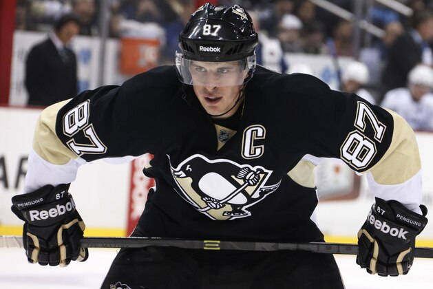 Pittsburgh Penguins' Sidney Crosby (87) prepares to take a face off during an NHL hockey game between the Pittsburgh Penguins and the Tampa Bay Lightning in Pittsburgh, Saturday, March 22, 2014. (AP Photo/Gene J. Puskar) Pittsburgh Penguins' Sidney Crosby (87) prepares to take a face off during an NHL hockey game between the Pittsburgh Penguins and the Tampa Bay Lightning in Pittsburgh, Saturday, March 22, 2014. (AP Photo/Gene J. Puskar)