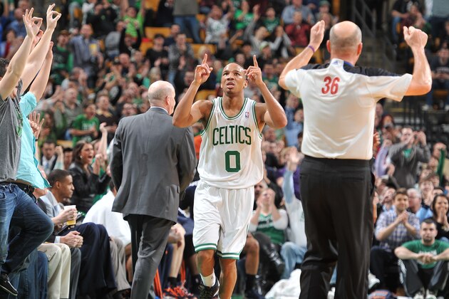 BOSTON, MA - APRIL 11: Avery Bradley #0 of the Boston Celtics celebrates a play against the Charlotte Bobcats on April 11, 2014 at the TD Garden in Boston, Massachusetts.  NOTE TO USER: User expressly acknowledges and agrees that, by downloading and or using this photograph, User is consenting to the terms and conditions of the Getty Images License Agreement. Mandatory Copyright Notice: Copyright 2014 NBAE  (Photo by Brian Babineau/NBAE via Getty Images)