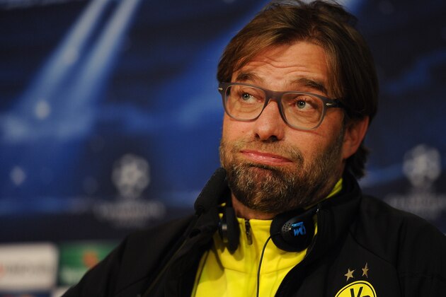 MADRID, SPAIN - APRIL 01:  Head coach Juergen Klopp of Borussia Dortmund gives a press conference at Santiago Bernabeu stadium ahead of the UEFA Champions League quarter-final match between Real Madrid and Borussia Dortmund on April 1, 2014 in Madrid, Spain.  (Photo by Denis Doye/Getty Images)