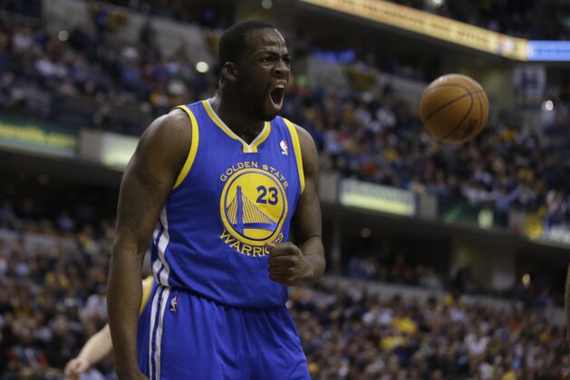 Golden State Warriors' Draymond Green (23) in action during the second half of an NBA basketball game against the Indiana Pacers Tuesday, March 4, 2014, in Indianapolis. Golden State defeated Indiana 98-96. (AP Photo/Darron Cummings)
