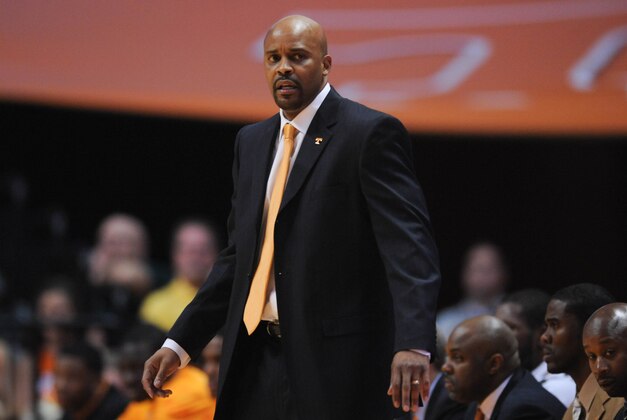 Feb 18, 2014; Knoxville, TN, USA; Tennessee Volunteers head coach Cuonzo Martin during the first half against the Georgia Bulldogs at Thompson-Boling Arena. Mandatory Credit: Randy Sartin-USA TODAY Sports