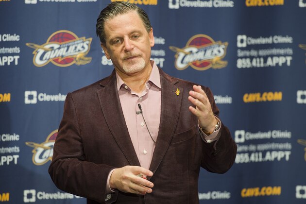 CLEVELAND, OH - OCTOBER 30: Team owner Dan Gilbert of the Cleveland Cavaliers talks to the media prior to the game against the Brooklyn Nets at Quicken Loans Arena on October 30, 2013 in Cleveland, Ohio. NOTE TO USER: User expressly acknowledges and agrees that, by downloading and/or using this photograph, user is consenting to the terms and conditions of the Getty Images License Agreement. (Photo by Jason Miller/Getty Images)