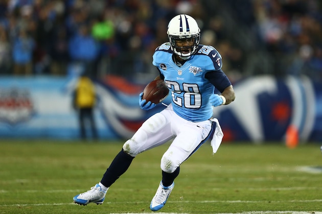 NASHVILLE, TN - NOVEMBER 14:  Chris Johnson #28 of the Tennessee Titans carries the ball against the Indianapolis Colts in the second quarter at LP Field on November 14, 2013 in Nashville, Tennessee.  (Photo by Andy Lyons/Getty Images)