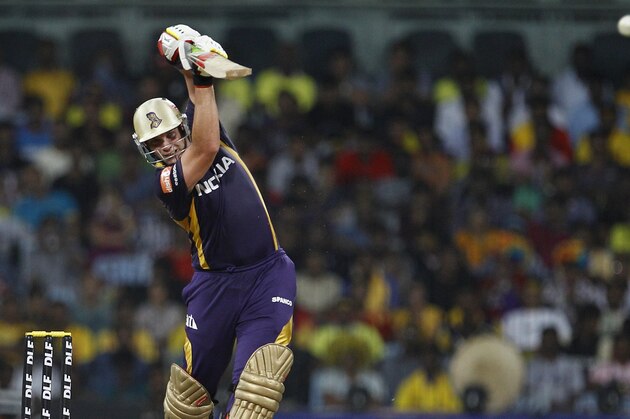 Kolkata Knight Riders batsman Jacques Kallis plays a shot during their Indian Premier League (IPL) final cricket match against Chennai Super Kings' in Chennai, India, Sunday, May 27, 2012.  (AP Photo/Aijaz Rahi)