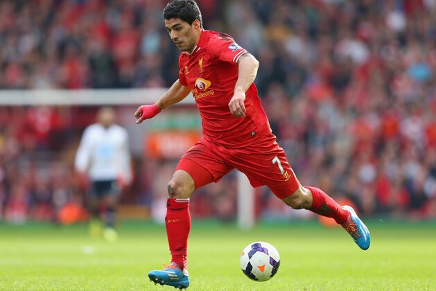 LIVERPOOL, ENGLAND - MARCH 30: Luis Suarez of Liverpool in action during the Barclays Premier League match between Liverpool and Tottenham Hotspur at Anfield on March 30, 2014 in Liverpool, England. (Photo by Alex Livesey/Getty Images) LIVERPOOL, ENGLAND - MARCH 30: Luis Suarez of Liverpool in action during the Barclays Premier League match between Liverpool and Tottenham Hotspur at Anfield on March 30, 2014 in Liverpool, England. (Photo by Alex Livesey/Getty Images)